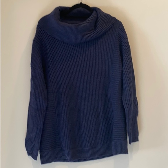 NEW BCBGMaxAzria - Sandrah heathered navy cowl neck sweater. size M/L. Navy - Picture 2 of 11